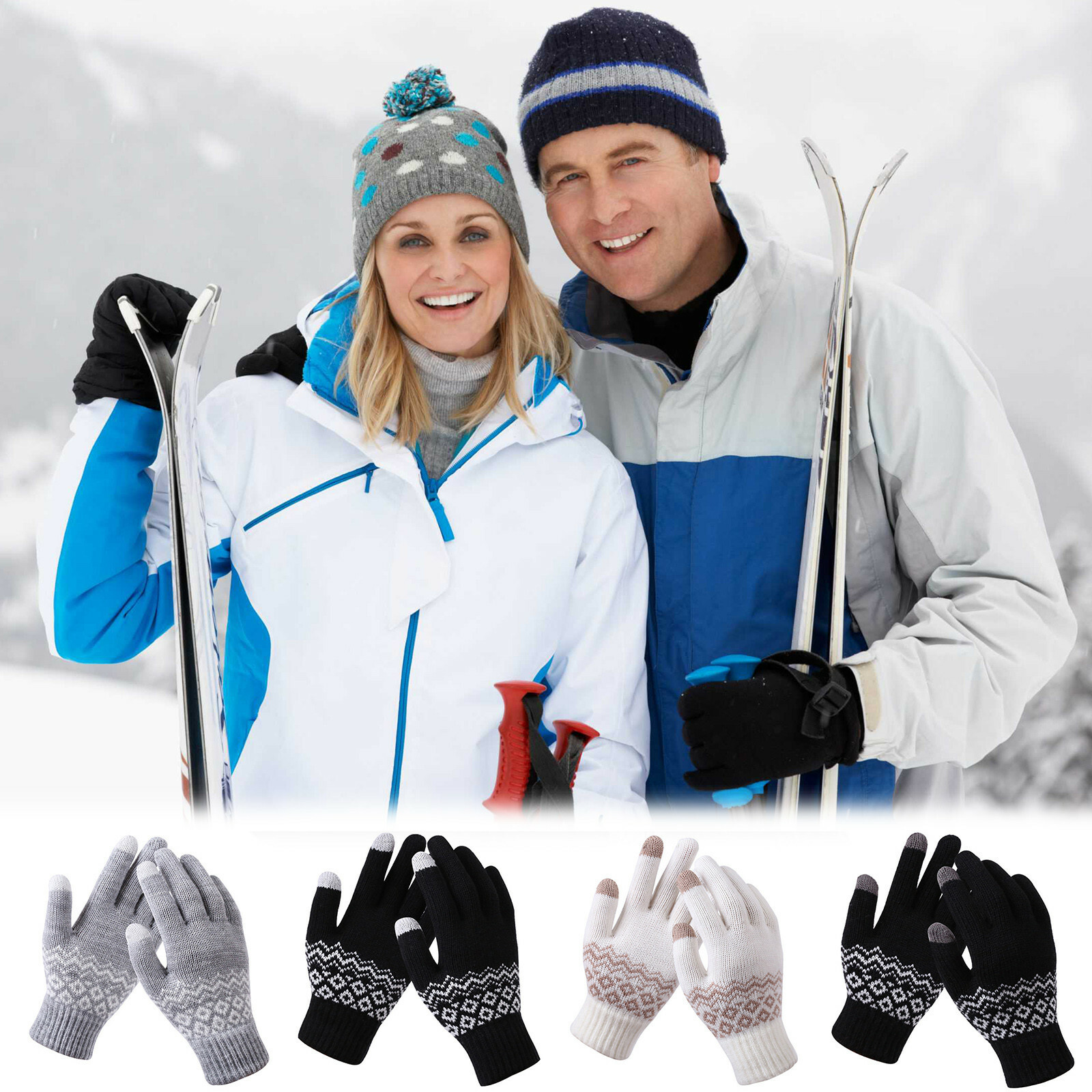 Thermal Touch Screen Winter Gloves Anti-Slip Windproof Warm Unisex for Men Women in the US-image
