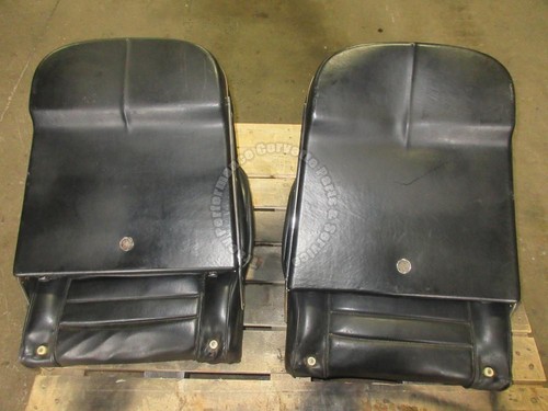 1966 Corvette Used Original Black Vinyl Survivor Seat Assemblies w/Tracks Pair - Bild 2 von 22