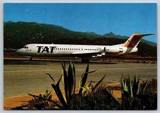 Airplane Postcard TAT Airlines Airways Fokker 100 F-GIOA at Figari FM22