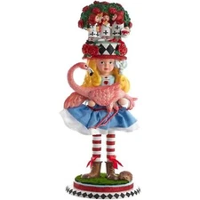 Kurt Adler Hollywood Alice with Flamingo Nutcracker, Multicolored, 19"