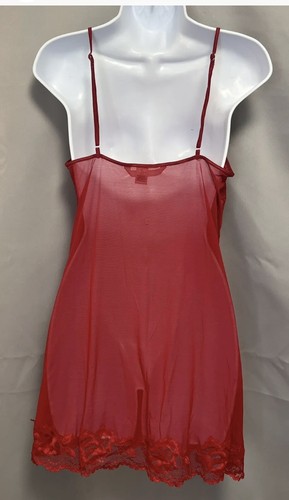 Victoria Secret Night Gown Sz Large Red Women’s Lace Romantic Sexy - Picture 10 of 11