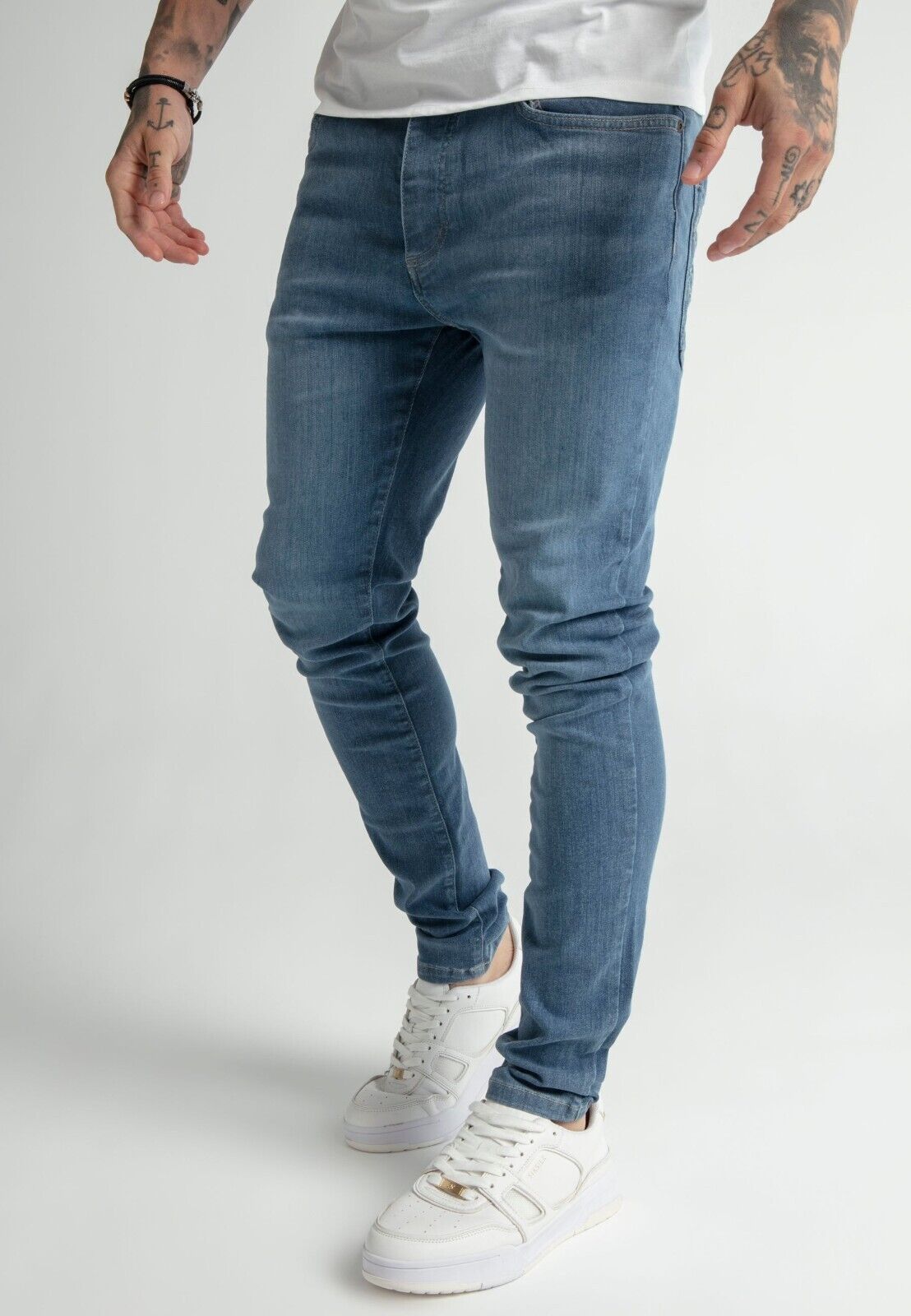 Slikke sadel Boghandel Messi X SikSilk Mens Embroidered Slim Fit Denims -Midstone Blue Extra Large  | eBay