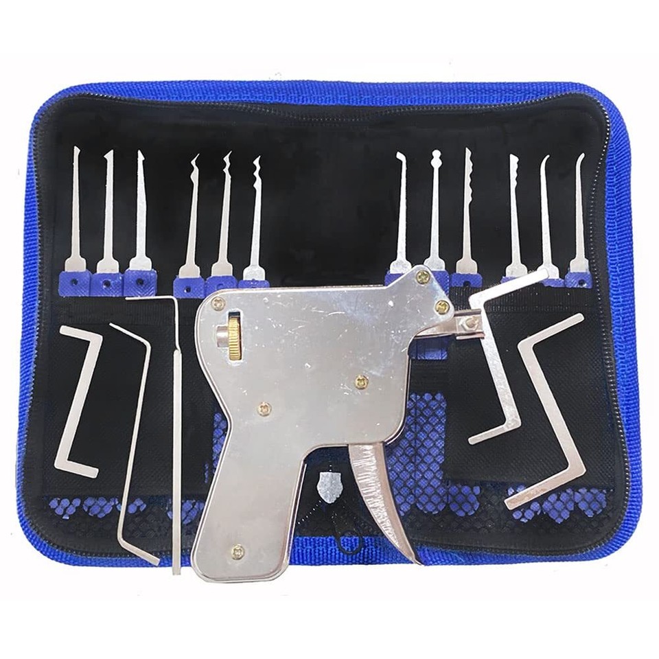 Set De Crochetage De Serrures 27 Pièces Avec Pistolet à Crocheter Et 6 Serrures D'entraînement