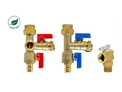 #ad Expansion PEX A 3 4#x27;#x27; Tankless Water Heater Isolation Valve Kit w Relief Valve $74.99