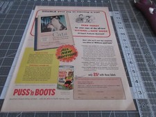 1957 Print Ad PUSS'n BOOTS Cat Food
