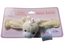 Baby Gund Yellow Cow Plush Sweetkins Wrist Rattle Baby Toy Stuffed Animal New