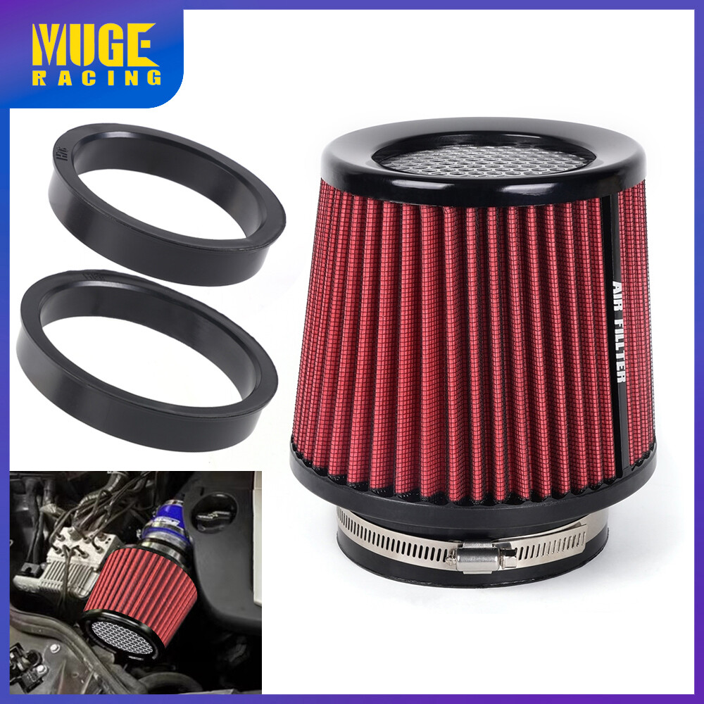 Red High-Performance Cold Air Intake Filter in 3”, 3.5”, 4” Inlet, 6.5” Tall