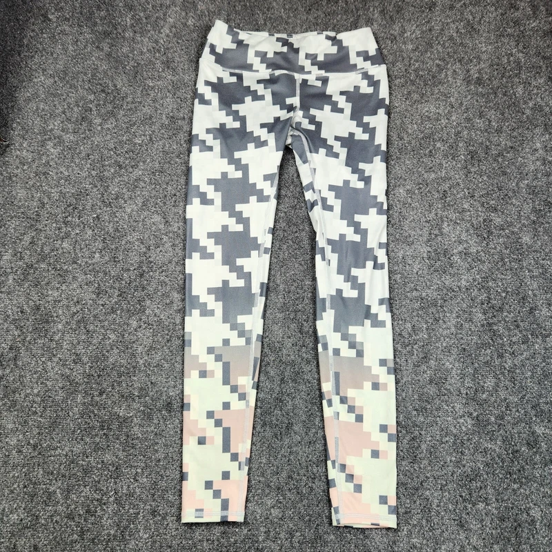 alo-yoga pixel houndstooth ombre stretch active gym leggings