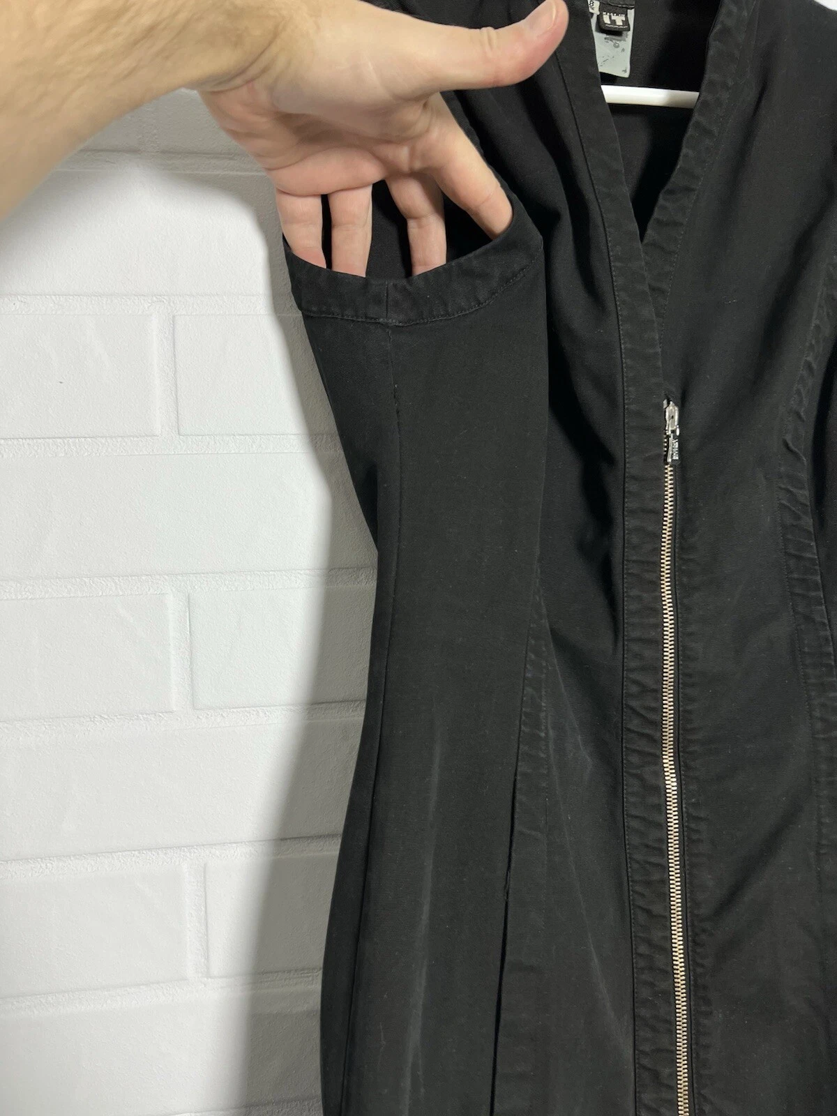 Versace Jeans Couture abito donna vintage denim cotone nero taglia 28 42