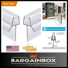 2-Pack Frameless Shower Door Seal - Clear Vinyl Long Sweep for Shower Leaks