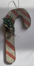 primitive inspired handmade candy cane ornament