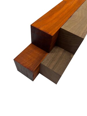 Packung 4,Padauk & Schwarz Walnuss Turning Wood Blank Carving Block 5.1cm x 61cm