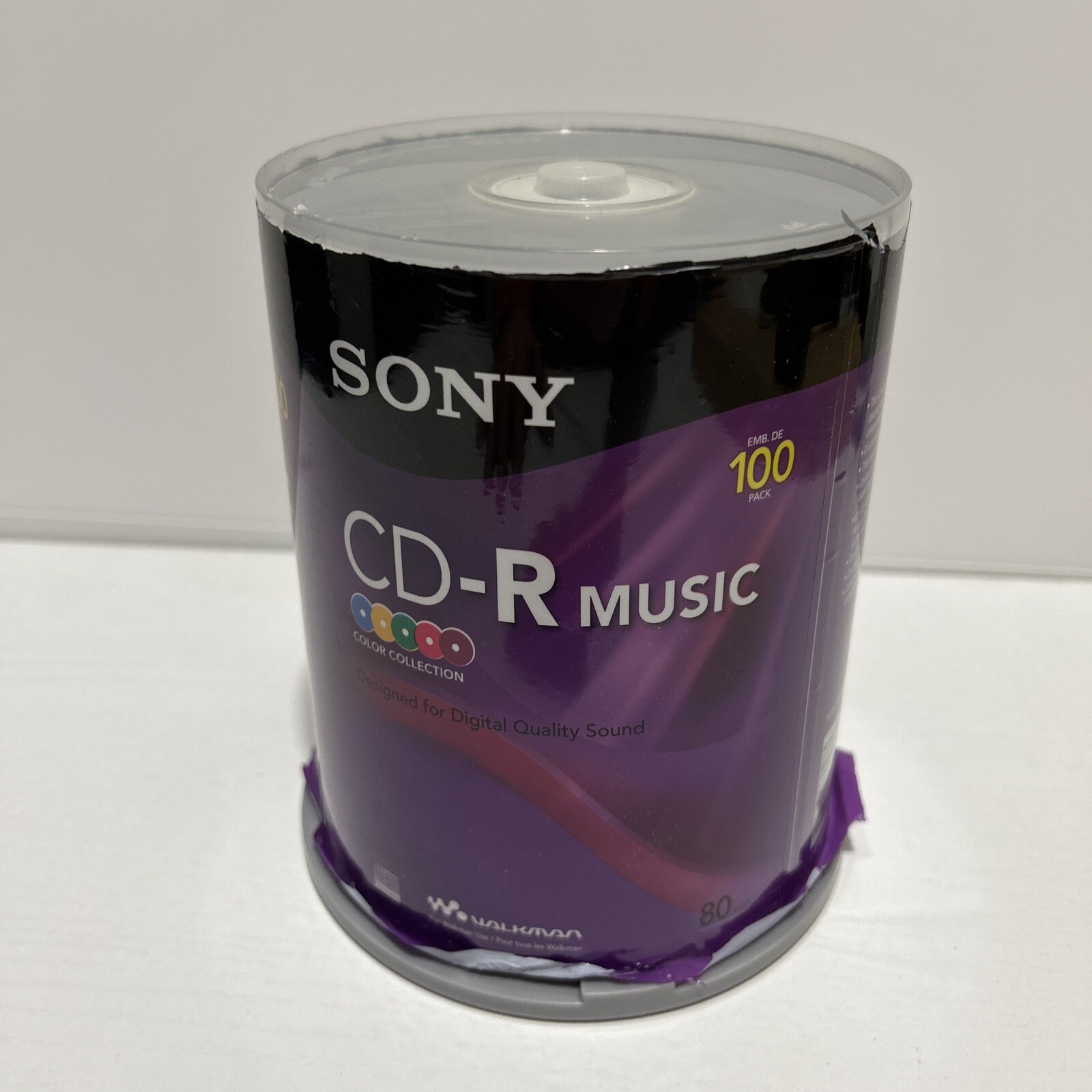 Sony Blank CDR Music Audio Discs 100 Pack Various Colored Disks
