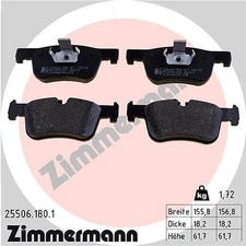 Zimmermann 25506.180.1 brake pad set, disc brake front axle for BMW