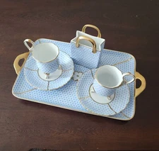 Y2K RARE Vintage but new ROYAL DANUBE BLUE tea/coffee set fine porcelain JAPAN