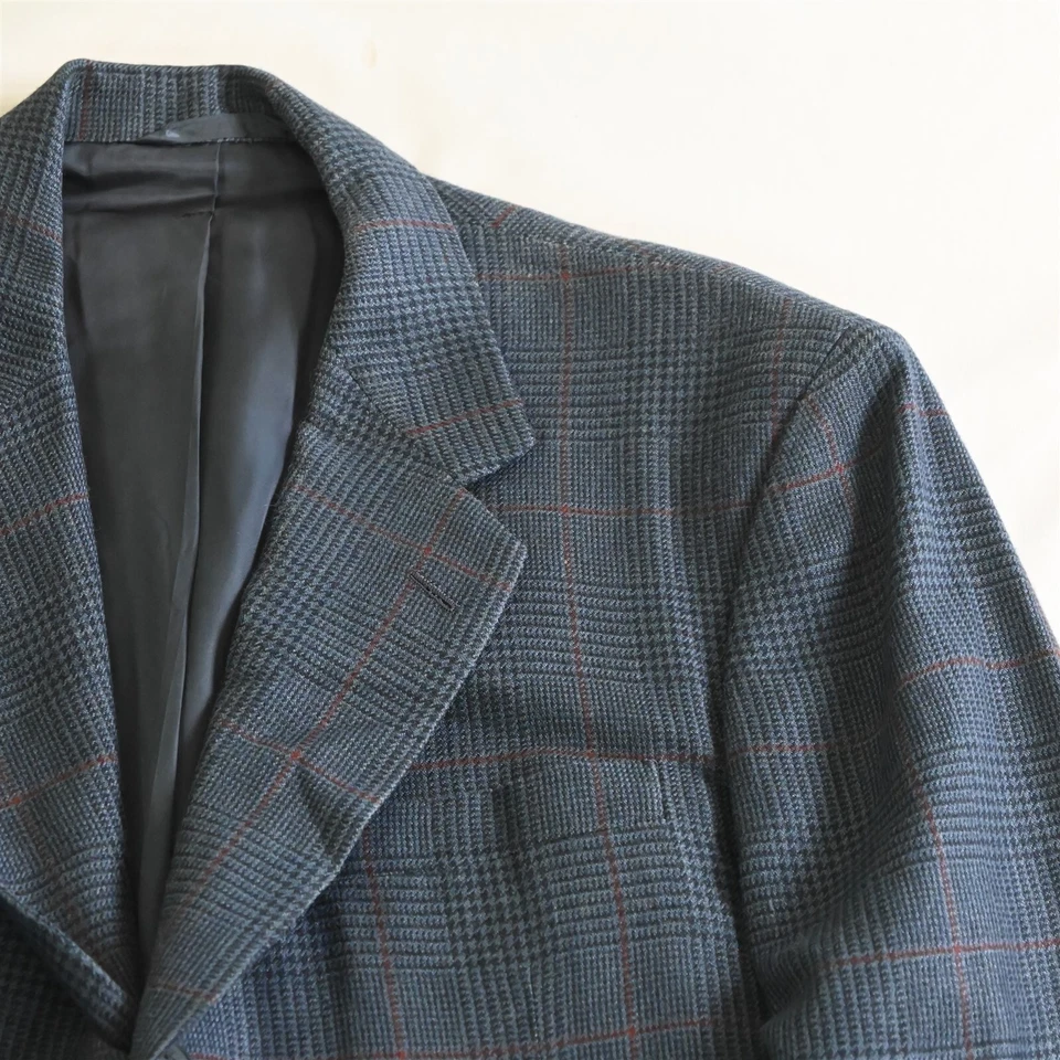 Blazer Chaqueta Deportiva De Colección Neiman Marcus 41R 42R Azul Glenn Check Lana 3 Rollos 2 Foto 2 de 4