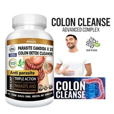 Remove Parasite ANTI PARASITE & CANDIDA DETOX Body Cleanse ULTRA FLASH COLON 100