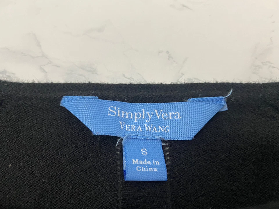 Suéter Pullover Tejido Manga Larga SIMPLY VERA WANG Mujer S Negro Botón L Foto 4 de 4