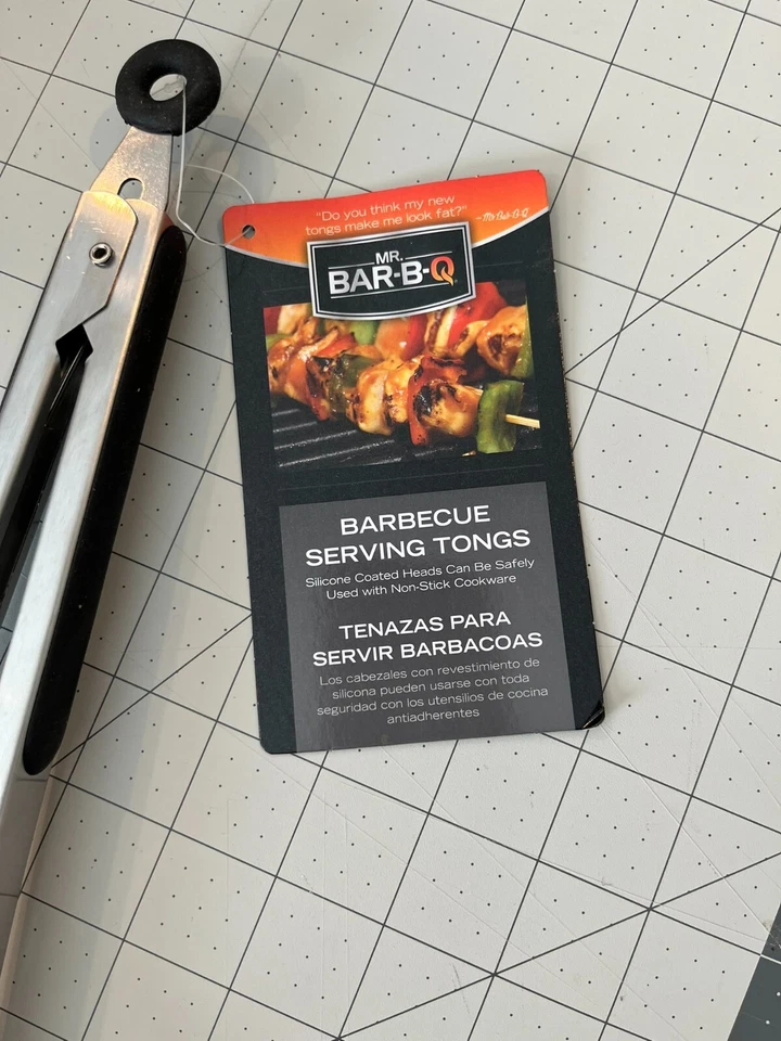 Pinzas para servir con punta de silicona Mr. Bar-B-Q de 12 pulgadas (negras y plateadas) Foto 3 de 4