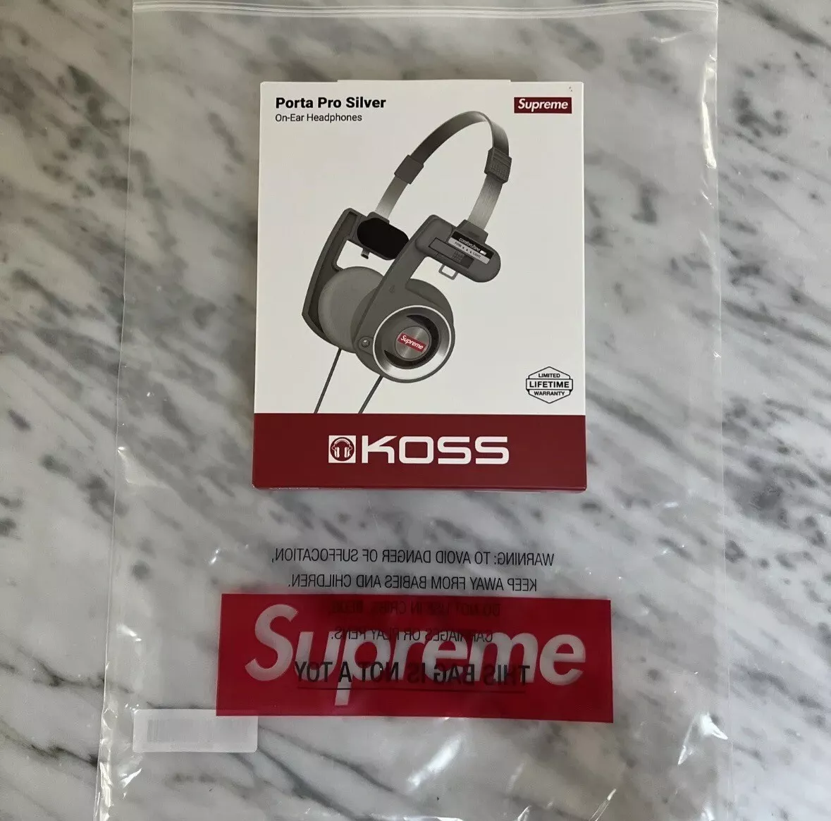 Supreme FW23 Koss Porta Pro Headphones Silver New (ARRIVED)