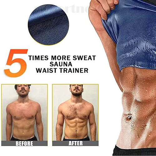 Herren Taillenschneider Saunagürtel Schweiß Body Shaper Fatburner Shapewear Band Wrap - Bild 9 von 25