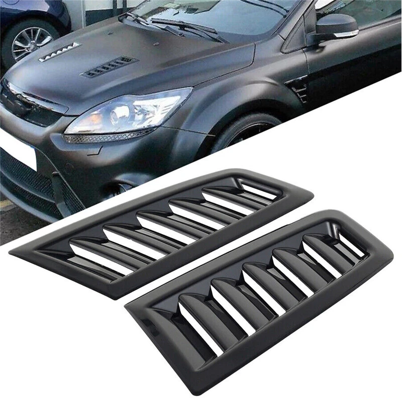 Car ABS Hood Vent Scoop Air Flow Intake Louvers Cooling Bonnet Vent Cover×2PCS - Image 4 of 4
