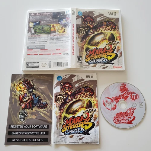 Mario Strikers Charged (Nintendo Wii, 2007) CIB Complete, TESTED & WORKING