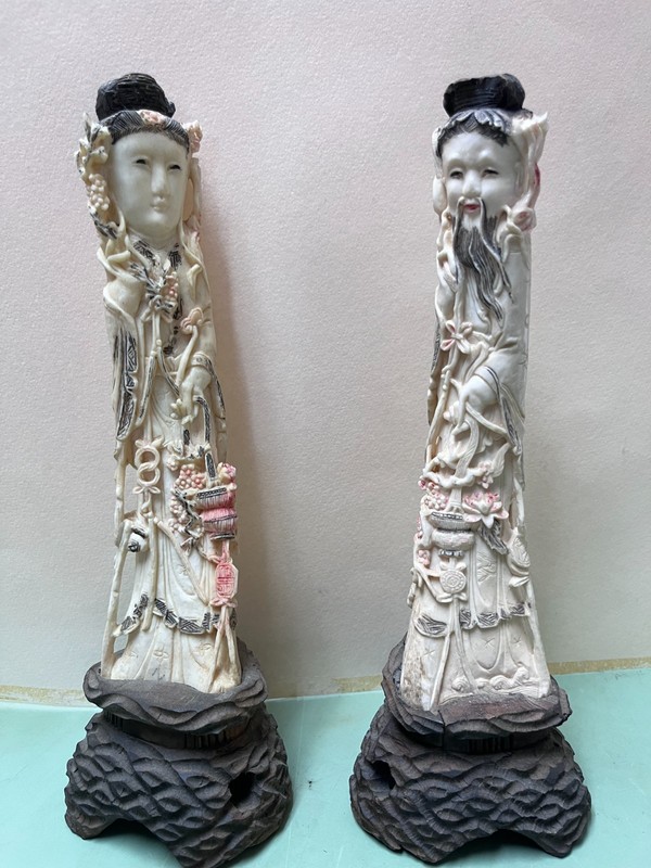 CHINESE BONE EMPEROR/EMPRESS (Dieties) EARLY 19th Century