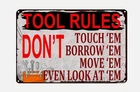 Vintage Brass Tool Rules Touch Tin Metal Signs Home Décor Wall Art 8x12