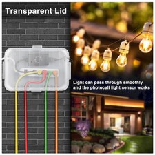 Weatherproof Outdoor Extension Cord Cover - Clear Lid - Gray