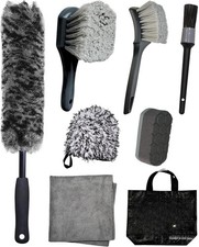 8PCS Pro Wheel Cleaning Kit - Woolies Brushes, Detailing Brush, Tire Brush