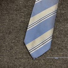 Boss Hugo Boss Tie Striped Light Blue Men's Necktie Silk Made In Italy