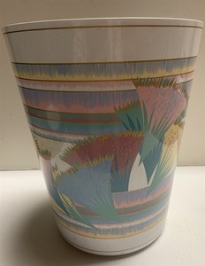 Trash Can Pink Blue Japan 1980's Fans Vtg Andre Richard