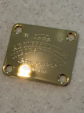 GUITAR NECK PLATE - Engraved Etched - OUIJA BOARD - GOLD