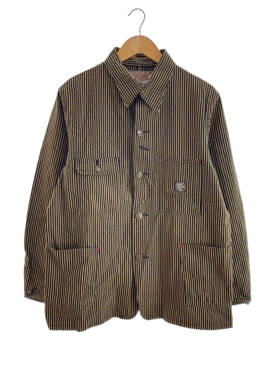 SUGAR CANE Hickory Stripe Change Button Coverall Jacket Size 38 Vintage Workwear