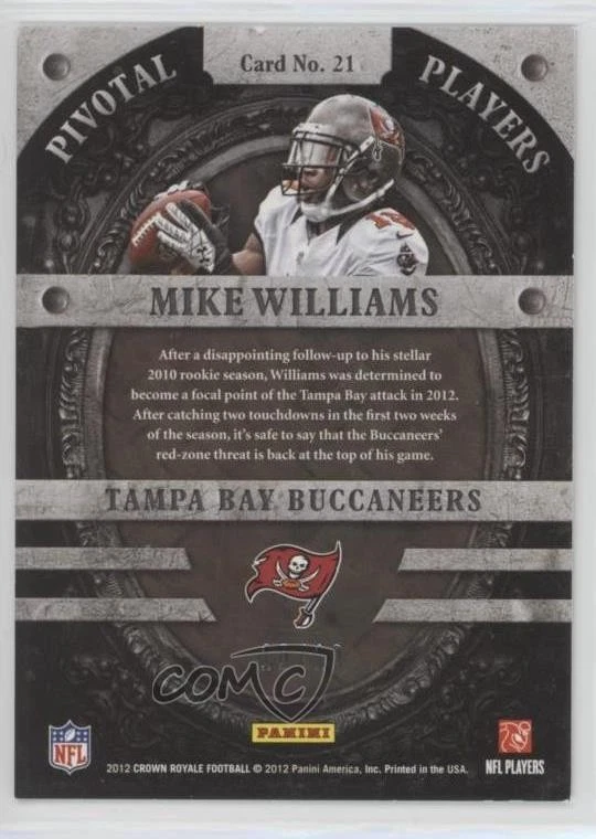 2012 Crown Royale Pivotal Players Green /10 Mike Williams #21 - Image 2 of 2
