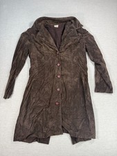 Forever 21 Suede Leather Trench Coat Women Br...
