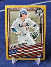 2026 Panini USA Stars & Stripes Gold Disco Prizm GRADY EMERSON #'d 09/10