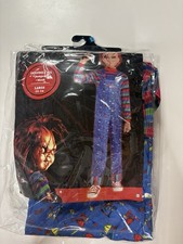 Chucky Childs Play Children  s Halloween Costume Jumpsuit  Mask Size Large 12-14