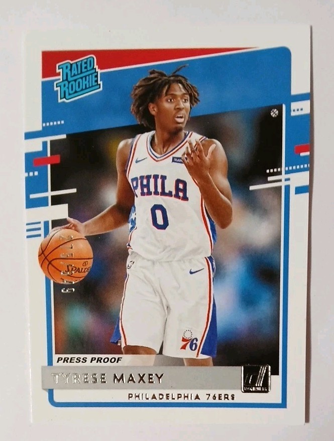 2020-21 Panini Donruss Rated Rookie Silver Press Proof TYRESE MAXEY #211 /349