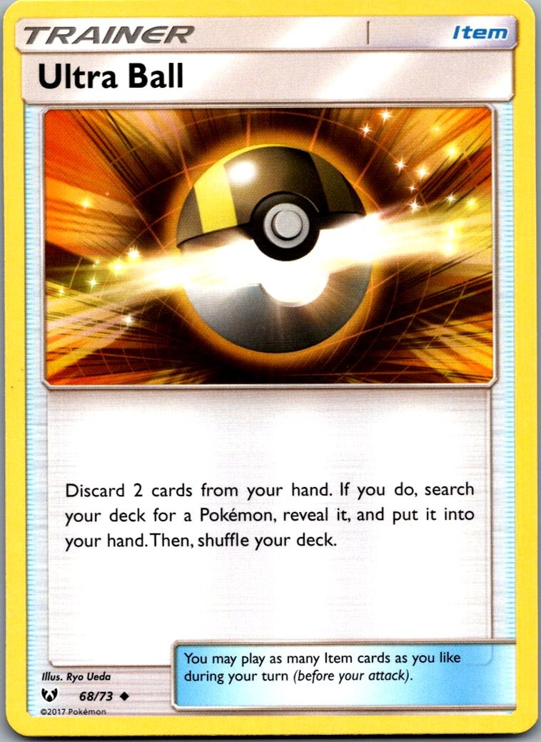 Ultra Ball 68/73 Uncommon Shining Legends Pokemon Near Mint