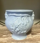 Vintage McCoy  Pottery Hanging Cherries Vase Periwinkle Blue 6"
