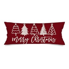 Christmas Lumbar Pillow Covers 14x36 Long Body Pillow 36" x 14" Pack of 1 Red