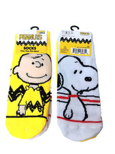 2 Pairs NWT Snoopy Charlie Brown Ankle Socks OS Fits Most Colorful NEW Peanuts