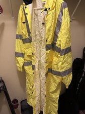 Safety Rain Coat Reflective Hi-Vis Raincoat Class 3 Type R w Hood S-5XL