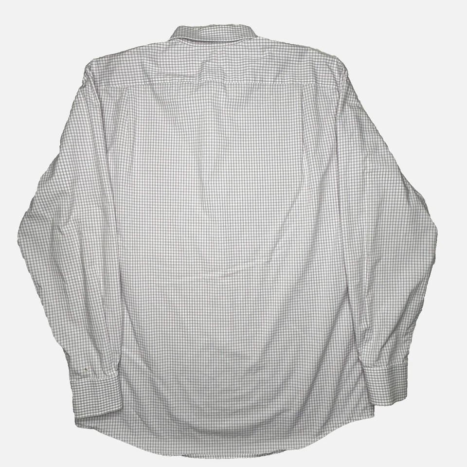 Camisa social masculina Lacoste 45 xadrez roxo ajuste regular manga longa botão frontal - Imagem 2 de 4