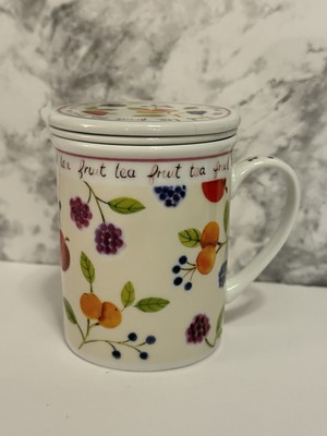 Cha Cult Fine Porcelain 'Fruit Tea'  Tea Cup with Lid to Keep it Warm!