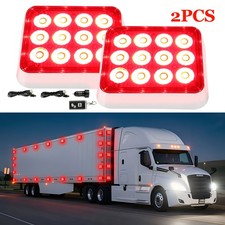 For Trucks Trailer 2pcs Magnetic Strobe Red Lights Emergency Strobe Hazard Light For Trucks Trailer 2pcs Magnetic Strobe Red Lights Emergency Strobe Hazard Light