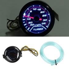 52mm Black Abs For Turbo For Boost Gauge For Cars With Blue Led Display 12v