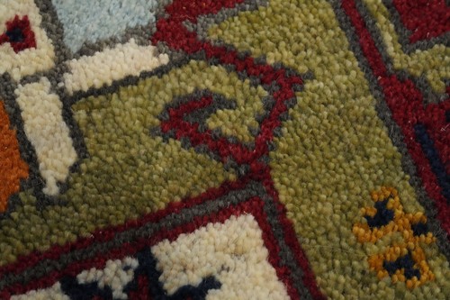 Hand-Knotted Wool Green Kazak Style Runner Rug 3x8 Ft Traditional Indian Carpet - Picture 7 of 11